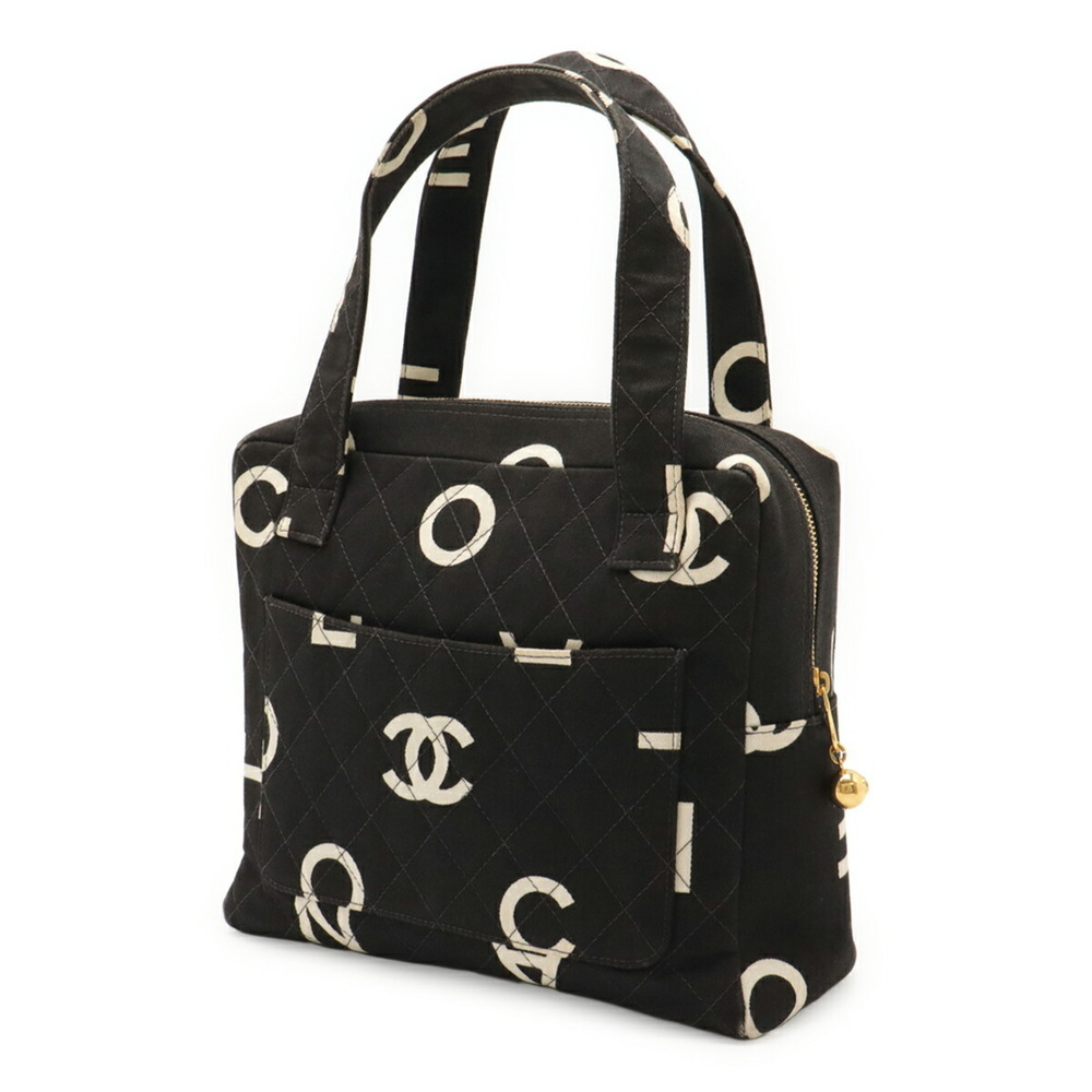 CHANEL Black Canvas Logo Tote Bag - Picture 3 of 9
